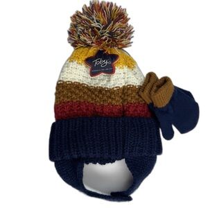 Toby 6-18 Month Striped Knit Hat and Mittens Set - Winter Gift‎